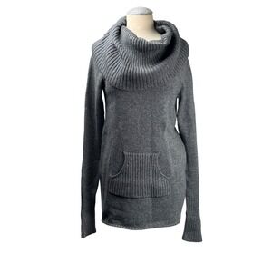 GAP Womens Gray Cowl Neck Long Sleeve Pocket Tunic‎ Sweater Size L